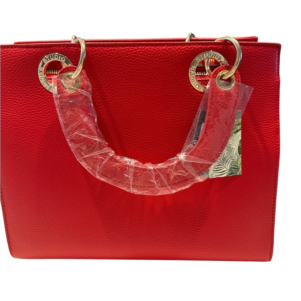 Elegant Badgley Mischka NWT Red Tote Handbag - Picture 3 of 8